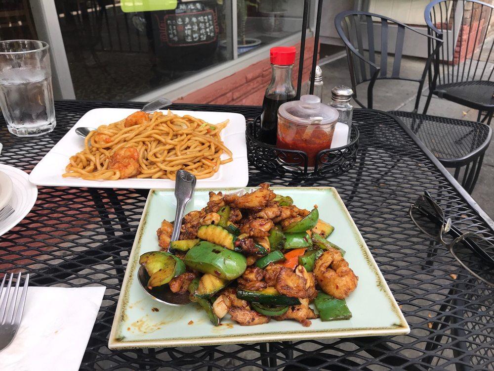 Photo of Lo's China Bistro - Livermore, CA, United States. Kung Pao chicken and shrimp chow mien. Incredibly fresh